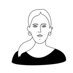 Modern Expressive Portraits – Diverse Ethnic Avatars in Clean Line Art Black and White Vector Illustration
