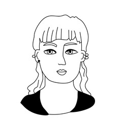 Modern Expressive Portraits – Diverse Ethnic Avatars in Clean Line Art Black and White Vector Illustration