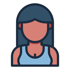runner women filled line icon for female athlete activity