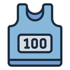 bib number filled line icon used in marathon competition