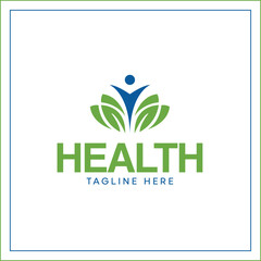 Health and wellness company logo vector with natural and modern design.