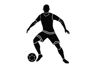 Naklejka premium football player silhouette vector art icon