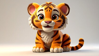 Cute cartoon tiger cub