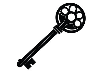 Obraz premium key silhouette vector art icon