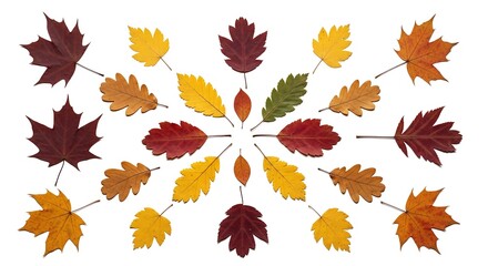 Pressed Autumn Leaves Radial Symmetry
