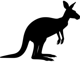 Simple black kangaroo silhouette