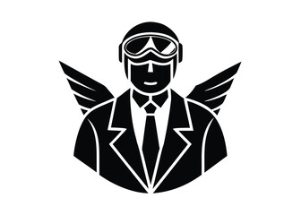 pilot silhouette vector art icon
