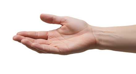 Open hand reaching out offering support or assistance with a caring gesture of generosity
