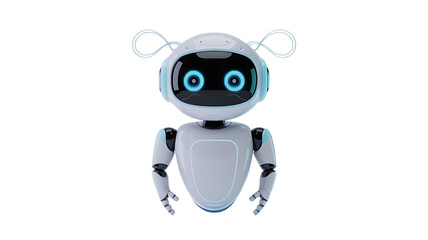 Cute futuristic robot character offers a glimpse into artificial intelligence development and innovation trends
