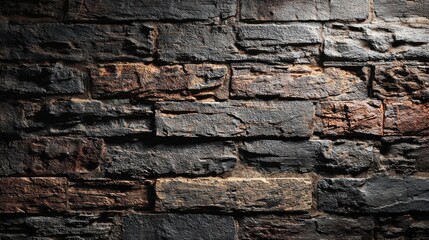 An aged stone wall features a variety of textures and colors, with shadows accentuating its natural imperfections. The setting creates an intimate atmosphere of rustic elegance.