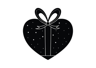 valentine gift silhouette vector art icon