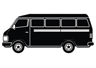 van silhouette vector art icon