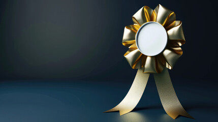 gold medal with ribbon