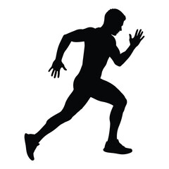 A dynamic image of a running figure captured in a bold silhouette