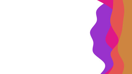 Abstract graphic design featuring flowing, colorful waves in purple, pink, orange, and brown on a white background. Ideal for modern digital content, presentations, or website banners.
