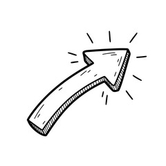 Obraz premium Dynamic upward trending arrow with a hand-drawn style to illustrate growth, progress, and positive direction, perfect for business presentations and motivational content