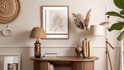 Beige living room, warm decor