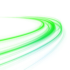 Expressway with neon streaks and glowing light trails.