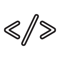 Obraz premium Vector art of angle bracket icon a simple and modern design representing coding, programming, and web development ideal for websites, apps, and educational materials related to software and technology