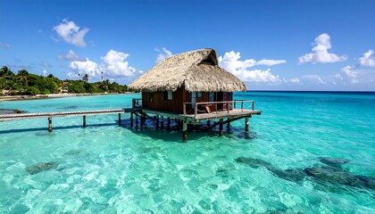 Tropical overwater bungalow