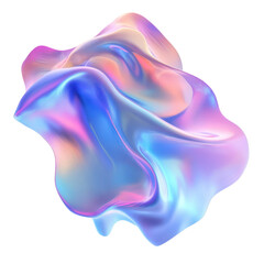 3d hologram fluid shape, A 3D hologram of a fluid shape, smoothly transitioning and creating an engaging visual experience, isolated on transparent background