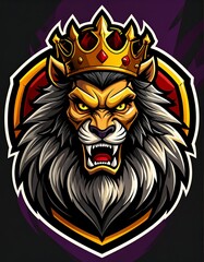 Obraz premium Angry lion king emblem