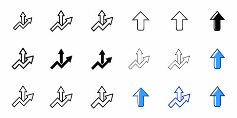 Dynamic arrows depicting growth, success, and positive trends for business and finance concepts