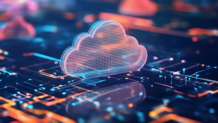 Abstract cloud computing technology backdrop with digital connectivity concept - Powered by Adobe