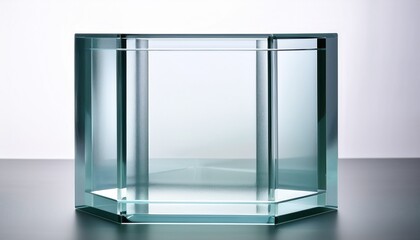 Elegant Clear Acrylic Block Against White Backdrop