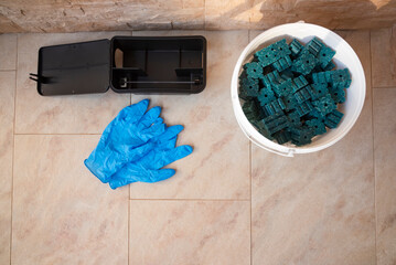 Pest control kit preparing rat poison bait station