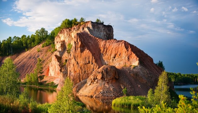 Quarries In Zhiguli Rocks Camel Mountain Samarskaya Luka Nature Reserve