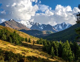 Majestic Mountain Range Under a Cloudy Sky