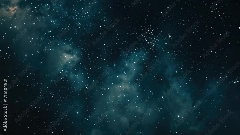 Wall mural an of a cosmic nebula, showcasing the vast expanse of space filled with stars and nebulous clouds.
