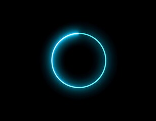 Glowing cyan circle on black background