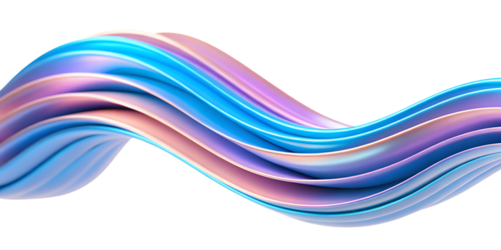 Swirling iridescent ribbon on background isolated on a transparent background abstract - Powered by Adobe