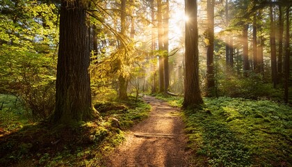 Obraz premium Sunlit Forest Path