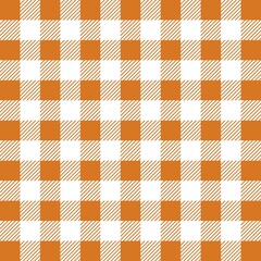 Buffalo Plaid seamless patten. Halloween white and orange plaid textured background.