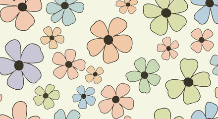 Floral Pattern with Circles