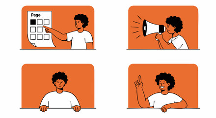 Fototapeta premium Person with Megaphone 
