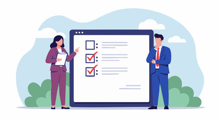 business people working on tablet computer