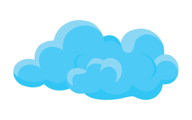 Blue Cloud Vector Illustration, Flat Sky Weather Icon and Cloud Computing Design Element