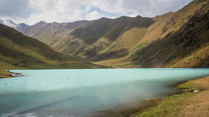 The view of Kol Tor Lake in Kyrgyzstan