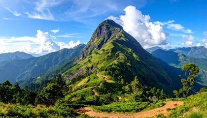 Majestic Mountainous Landscape With Lush Vegetation