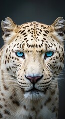 Obraz premium Leopard Portrait with Blue Eyes