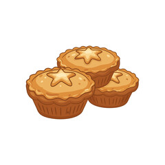 Mince Pies – Traditional Christmas Dessert Vector Illustration