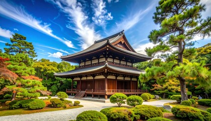 Stunning Japanese temple in autumn