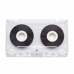 Fototapeta premium isolated cassette tape, retro transparent plastic, stock photo