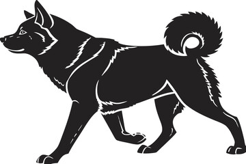 Akita Inu Dog Silhouette – Vector PNG, Transparent Background