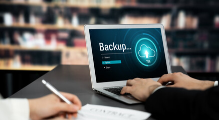 Backup Storage Data Internet Technology Business concept. Database storage cloud technology file...