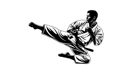 Fototapeta premium Karate Kick in Action.
